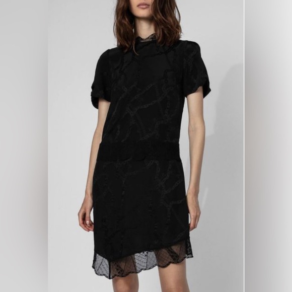 Zadig & Voltaire Roberts Jac Chain Dress- Black - Picture 1 of 6
